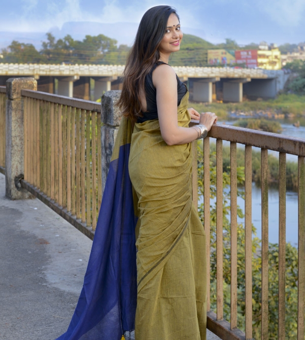 Handwoven Cotton Saree – XVI