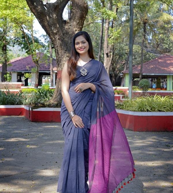 Handwoven Cotton Saree – XV