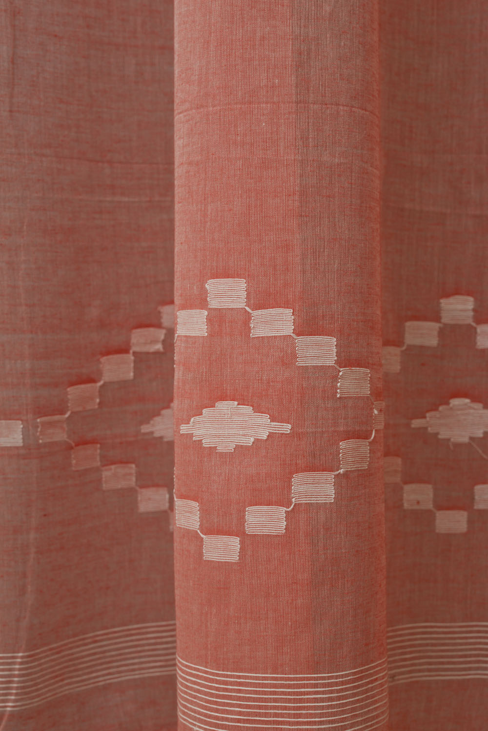 Orangish Red Jamdani Dupatta - Image 3
