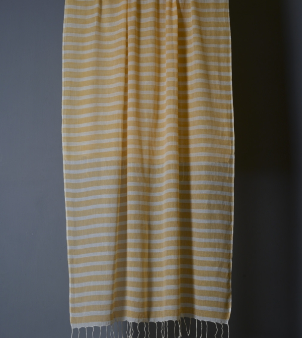 Stripes - Peach Orange Cotton Dupatta