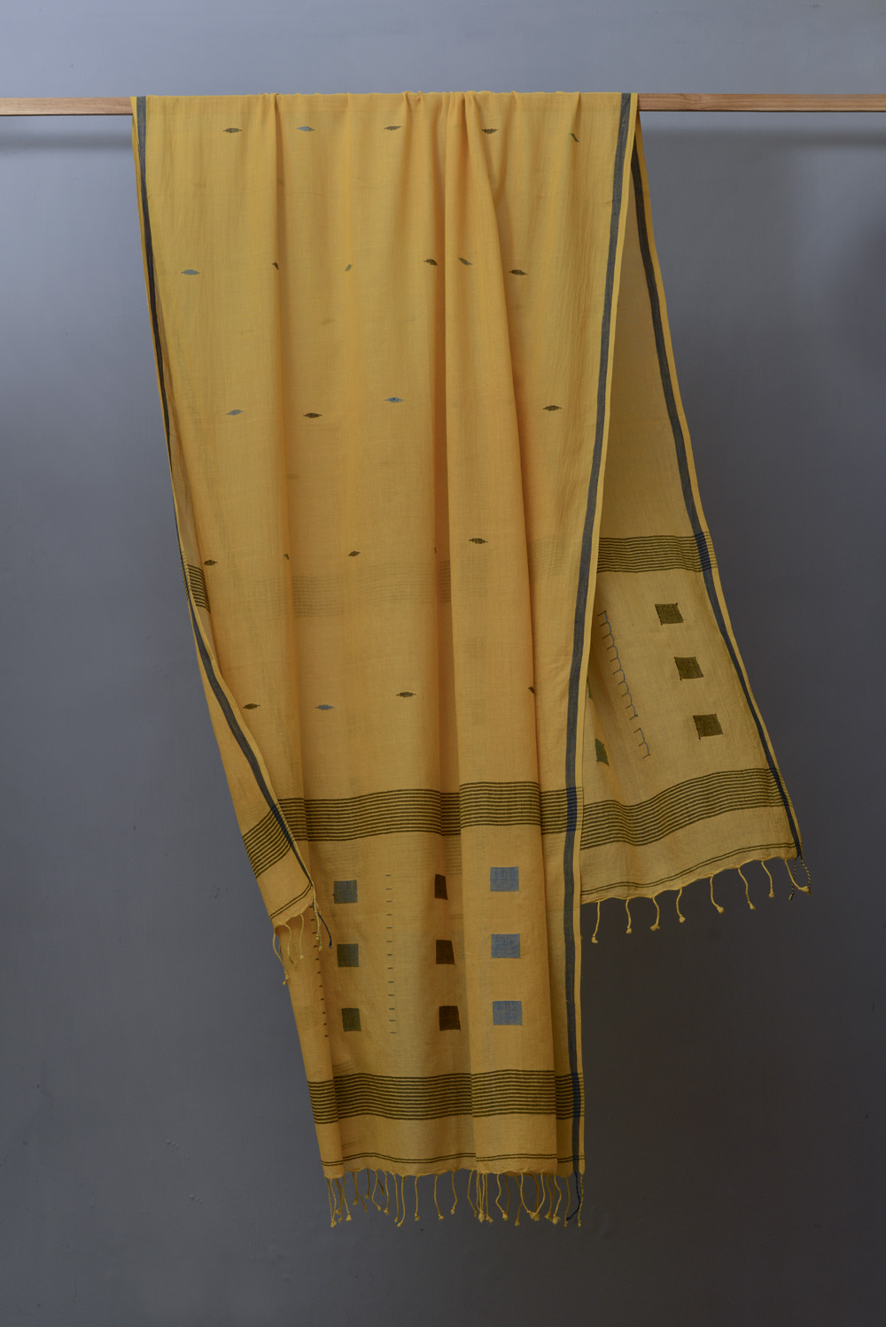 Mustard Yellow Jamdani Dupatta - Image 2